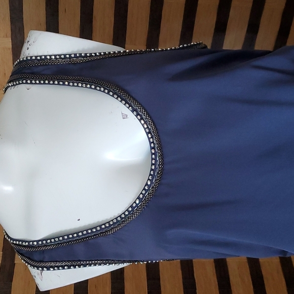 Bebe chain/bead razor back tank ruched side - Picture 1 of 9